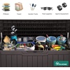 image:imageYITAHOME 31 Gallon Outdoor Storage Box Resin Deck Box and Waterproof Package Delivery Box for Gardening Tools Pool Supplies Patio Furniture Lockable BlackDark Brown