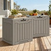 image:imageYITAHOME 31 Gallon Outdoor Storage Box Resin Deck Box and Waterproof Package Delivery Box for Gardening Tools Pool Supplies Patio Furniture Lockable BlackTaupe