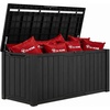 image:imageYITAHOME 31 Gallon Outdoor Storage Box Resin Deck Box and Waterproof Package Delivery Box for Gardening Tools Pool Supplies Patio Furniture Lockable BlackBlack