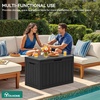image:imageYITAHOME 31 Gallon Outdoor Storage Box Resin Deck Box and Waterproof Package Delivery Box for Gardening Tools Pool Supplies Patio Furniture Lockable BlackBlack