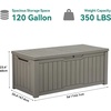 image:imageYITAHOME 31 Gallon Outdoor Storage Box Resin Deck Box and Waterproof Package Delivery Box for Gardening Tools Pool Supplies Patio Furniture Lockable BlackLight Brown