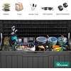 image:imageYITAHOME 31 Gallon Outdoor Storage Box Resin Deck Box and Waterproof Package Delivery Box for Gardening Tools Pool Supplies Patio Furniture Lockable BlackDark Gray
