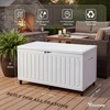 image:imageYITAHOME 32 Gallon Deck Box Resin Storage with Lockable Lid amp Side Handles Indoor Outdoor Small Container for Patio Cushion Garden Pool Accessories Backyard Furniture Water ResistantWhite