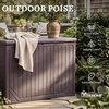image:imageYITAHOME 32 Gallon Deck Box Resin Storage with Lockable Lid amp Side Handles Indoor Outdoor Small Container for Patio Cushion Garden Pool Accessories Backyard Furniture Water ResistantBrown