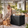 image:imageYITAHOME 32 Gallon Deck Box Resin Storage with Lockable Lid amp Side Handles Indoor Outdoor Small Container for Patio Cushion Garden Pool Accessories Backyard Furniture Water ResistantBlack