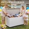 image:imageYITAHOME 32 Gallon Deck Box Resin Storage with Lockable Lid amp Side Handles Indoor Outdoor Small Container for Patio Cushion Garden Pool Accessories Backyard Furniture Water ResistantWhite