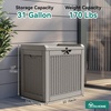 image:imageYITAHOME 32 Gallon Deck Box Resin Storage with Lockable Lid amp Side Handles Indoor Outdoor Small Container for Patio Cushion Garden Pool Accessories Backyard Furniture Water ResistantBrown