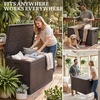 image:imageYITAHOME 32 Gallon Deck Box Resin Storage with Lockable Lid amp Side Handles Indoor Outdoor Small Container for Patio Cushion Garden Pool Accessories Backyard Furniture Water ResistantBrown