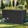image:imageYITAHOME 32 Gallon Deck Box Resin Storage with Lockable Lid amp Side Handles Indoor Outdoor Small Container for Patio Cushion Garden Pool Accessories Backyard Furniture Water ResistantBlack