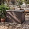 image:imageYITAHOME 32 Gallon Deck Box Resin Storage with Lockable Lid amp Side Handles Indoor Outdoor Small Container for Patio Cushion Garden Pool Accessories Backyard Furniture Water ResistantBrown