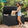 image:imageYITAHOME 32 Gallon Deck Box Resin Storage with Lockable Lid amp Side Handles Indoor Outdoor Small Container for Patio Cushion Garden Pool Accessories Backyard Furniture Water ResistantBlack
