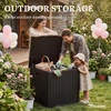 image:imageYITAHOME 32 Gallon Deck Box Resin Storage with Lockable Lid amp Side Handles Indoor Outdoor Small Container for Patio Cushion Garden Pool Accessories Backyard Furniture Water ResistantBlack