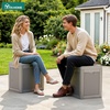 image:imageYITAHOME 32 Gallon Deck Box Resin Storage with Lockable Lid amp Side Handles Indoor Outdoor Small Container for Patio Cushion Garden Pool Accessories Backyard Furniture Water ResistantBrown