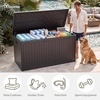 image:imageYITAHOME 32 Gallon Deck Box Resin Storage with Lockable Lid amp Side Handles Indoor Outdoor Small Container for Patio Cushion Garden Pool Accessories Backyard Furniture Water ResistantBrown