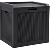 image:imageYITAHOME 32 Gallon Deck Box Resin Storage with Lockable Lid amp Side Handles Indoor Outdoor Small Container for Patio Cushion Garden Pool Accessories Backyard Furniture Water ResistantBlack