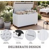 image:imageYITAHOME 32 Gallon Deck Box Resin Storage with Lockable Lid amp Side Handles Indoor Outdoor Small Container for Patio Cushion Garden Pool Accessories Backyard Furniture Water ResistantWhite