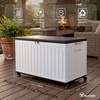 image:imageYITAHOME 32 Gallon Deck Box Resin Storage with Lockable Lid amp Side Handles Indoor Outdoor Small Container for Patio Cushion Garden Pool Accessories Backyard Furniture Water ResistantWhite  Black