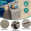 image:imageYITAHOME 32 Gallon Deck Box Resin Storage with Lockable Lid amp Side Handles Indoor Outdoor Small Container for Patio Cushion Garden Pool Accessories Backyard Furniture Water ResistantBrown
