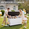 image:imageYITAHOME 32 Gallon Deck Box Resin Storage with Lockable Lid amp Side Handles Indoor Outdoor Small Container for Patio Cushion Garden Pool Accessories Backyard Furniture Water ResistantWhite  Black