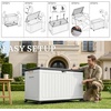 image:imageYITAHOME 32 Gallon Deck Box Resin Storage with Lockable Lid amp Side Handles Indoor Outdoor Small Container for Patio Cushion Garden Pool Accessories Backyard Furniture Water ResistantWhite  Black