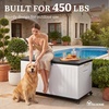 image:imageYITAHOME 32 Gallon Deck Box Resin Storage with Lockable Lid amp Side Handles Indoor Outdoor Small Container for Patio Cushion Garden Pool Accessories Backyard Furniture Water ResistantWhite  Black