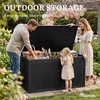 image:imageYITAHOME 32 Gallon Deck Box Resin Storage with Lockable Lid amp Side Handles Indoor Outdoor Small Container for Patio Cushion Garden Pool Accessories Backyard Furniture Water ResistantBlack