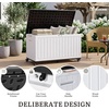 image:imageYITAHOME 32 Gallon Deck Box Resin Storage with Lockable Lid amp Side Handles Indoor Outdoor Small Container for Patio Cushion Garden Pool Accessories Backyard Furniture Water ResistantWhite  Black
