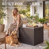 image:imageYITAHOME 32 Gallon Deck Box Resin Storage with Lockable Lid amp Side Handles Indoor Outdoor Small Container for Patio Cushion Garden Pool Accessories Backyard Furniture Water ResistantBrown