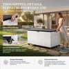 image:imageYITAHOME 32 Gallon Deck Box Resin Storage with Lockable Lid amp Side Handles Indoor Outdoor Small Container for Patio Cushion Garden Pool Accessories Backyard Furniture Water ResistantWhite  Black