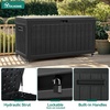image:imageYITAHOME 32 Gallon Deck Box Resin Storage with Lockable Lid amp Side Handles Indoor Outdoor Small Container for Patio Cushion Garden Pool Accessories Backyard Furniture Water ResistantBlack