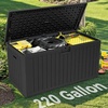 image:imageYITAHOME 32 Gallon Deck Box Resin Storage with Lockable Lid amp Side Handles Indoor Outdoor Small Container for Patio Cushion Garden Pool Accessories Backyard Furniture Water ResistantBlack