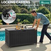 image:imageYITAHOME 32 Gallon Deck Box Resin Storage with Lockable Lid amp Side Handles Indoor Outdoor Small Container for Patio Cushion Garden Pool Accessories Backyard Furniture Water ResistantBlack