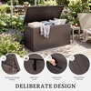 image:imageYITAHOME 32 Gallon Deck Box Resin Storage with Lockable Lid amp Side Handles Indoor Outdoor Small Container for Patio Cushion Garden Pool Accessories Backyard Furniture Water ResistantBrown