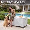 image:imageYITAHOME 32 Gallon Deck Box Resin Storage with Lockable Lid amp Side Handles Indoor Outdoor Small Container for Patio Cushion Garden Pool Accessories Backyard Furniture Water ResistantWhite