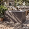 image:imageYITAHOME 32 Gallon Deck Box Resin Storage with Lockable Lid amp Side Handles Indoor Outdoor Small Container for Patio Cushion Garden Pool Accessories Backyard Furniture Water ResistantBrown