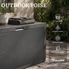 image:imageYITAHOME 32 Gallon Rattan Deck Box Indoor Outdoor Storage Box for Patio Furniture Pool Accessories Cushions Garden Tools Sports Equipment Waterproof Resin with Lockable Lid amp Side HandlesBrownDark Gray