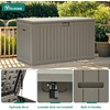 image:imageYITAHOME 32 Gallon Rattan Deck Box Indoor Outdoor Storage Box for Patio Furniture Pool Accessories Cushions Garden Tools Sports Equipment Waterproof Resin with Lockable Lid amp Side HandlesBrownLight Brown