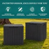 image:imageYITAHOME 32 Gallon Rattan Deck Box Indoor Outdoor Storage Box for Patio Furniture Pool Accessories Cushions Garden Tools Sports Equipment Waterproof Resin with Lockable Lid amp Side HandlesBrownBlack