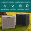image:imageYITAHOME 32 Gallon Rattan Deck Box Indoor Outdoor Storage Box for Patio Furniture Pool Accessories Cushions Garden Tools Sports Equipment Waterproof Resin with Lockable Lid amp Side HandlesBrownBrown