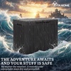 image:imageYITAHOME 32 Gallon Rattan Deck Box Indoor Outdoor Storage Box for Patio Furniture Pool Accessories Cushions Garden Tools Sports Equipment Waterproof Resin with Lockable Lid amp Side HandlesBrownBlack