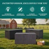 image:imageYITAHOME 32 Gallon Rattan Deck Box Indoor Outdoor Storage Box for Patio Furniture Pool Accessories Cushions Garden Tools Sports Equipment Waterproof Resin with Lockable Lid amp Side HandlesBrownBlack