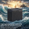 image:imageYITAHOME 32 Gallon Rattan Deck Box Indoor Outdoor Storage Box for Patio Furniture Pool Accessories Cushions Garden Tools Sports Equipment Waterproof Resin with Lockable Lid amp Side HandlesBrownBlack