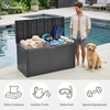 image:imageYITAHOME 32 Gallon Rattan Deck Box Indoor Outdoor Storage Box for Patio Furniture Pool Accessories Cushions Garden Tools Sports Equipment Waterproof Resin with Lockable Lid amp Side HandlesBrownDark Gray