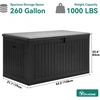 image:imageYITAHOME 32 Gallon Rattan Deck Box Indoor Outdoor Storage Box for Patio Furniture Pool Accessories Cushions Garden Tools Sports Equipment Waterproof Resin with Lockable Lid amp Side HandlesBrownBlack