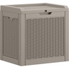 image:imageYITAHOME 32 Gallon Rattan Deck Box Indoor Outdoor Storage Box for Patio Furniture Pool Accessories Cushions Garden Tools Sports Equipment Waterproof Resin with Lockable Lid amp Side HandlesBrownBrown