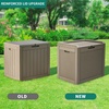 image:imageYITAHOME 32 Gallon Rattan Deck Box Indoor Outdoor Storage Box for Patio Furniture Pool Accessories Cushions Garden Tools Sports Equipment Waterproof Resin with Lockable Lid amp Side HandlesBrownBrown