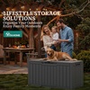 image:imageYITAHOME 32 Gallon Rattan Deck Box Indoor Outdoor Storage Box for Patio Furniture Pool Accessories Cushions Garden Tools Sports Equipment Waterproof Resin with Lockable Lid amp Side HandlesBrownDark Gray