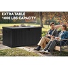 image:imageYITAHOME 32 Gallon Rattan Deck Box Indoor Outdoor Storage Box for Patio Furniture Pool Accessories Cushions Garden Tools Sports Equipment Waterproof Resin with Lockable Lid amp Side HandlesBrownBlack
