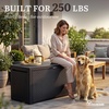 image:imageYITAHOME 32 Gallon Rattan Deck Box Indoor Outdoor Storage Box for Patio Furniture Pool Accessories Cushions Garden Tools Sports Equipment Waterproof Resin with Lockable Lid amp Side HandlesBrownBlack