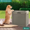 image:imageYITAHOME 32 Gallon Rattan Deck Box Indoor Outdoor Storage Box for Patio Furniture Pool Accessories Cushions Garden Tools Sports Equipment Waterproof Resin with Lockable Lid amp Side HandlesBrownBrown